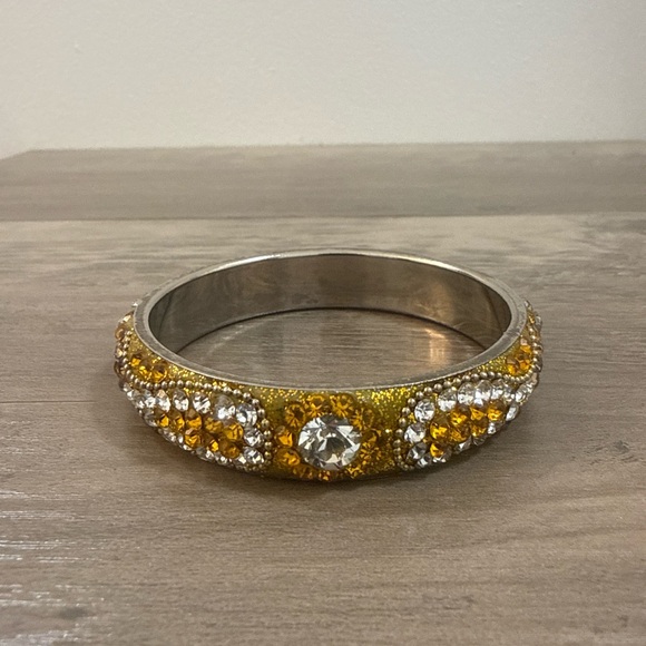 Silver Tone Rhinestone Bangle - Picture 1 of 6